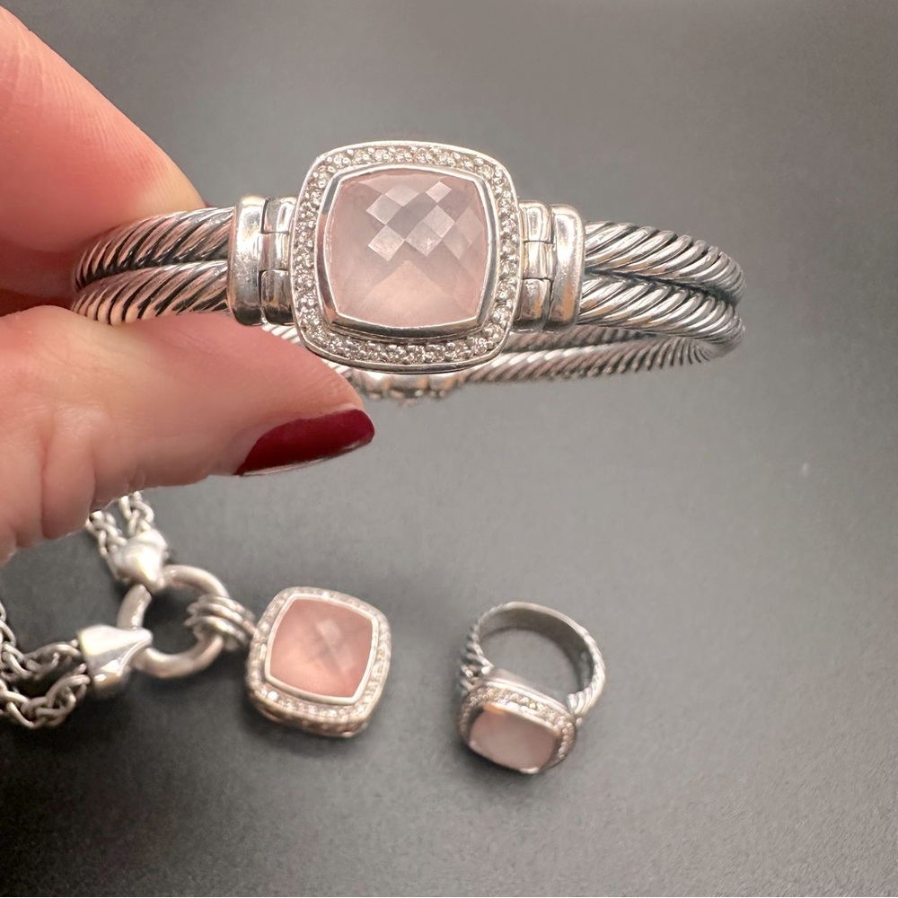 Vintage David Yurman rose quartz set! - Picture 4 of 10
